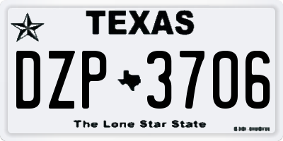 TX license plate DZP3706