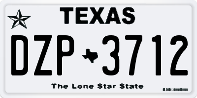 TX license plate DZP3712