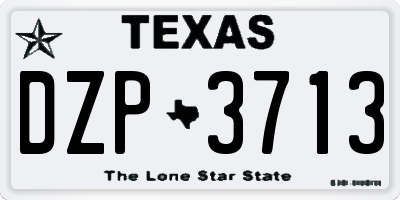 TX license plate DZP3713