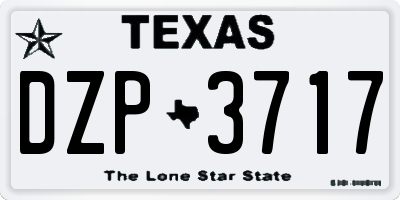 TX license plate DZP3717