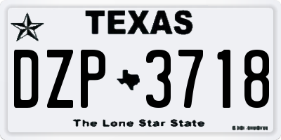 TX license plate DZP3718