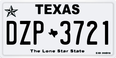 TX license plate DZP3721
