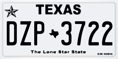 TX license plate DZP3722