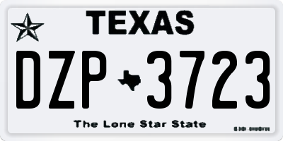 TX license plate DZP3723