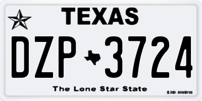 TX license plate DZP3724