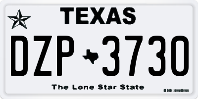 TX license plate DZP3730