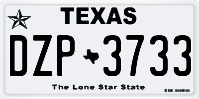 TX license plate DZP3733