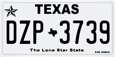 TX license plate DZP3739