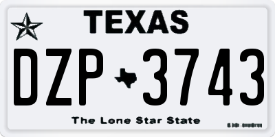 TX license plate DZP3743