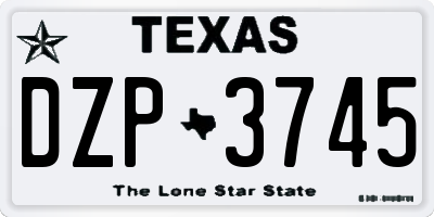 TX license plate DZP3745