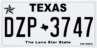 TX license plate DZP3747