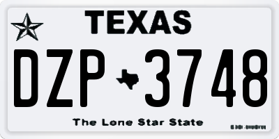 TX license plate DZP3748