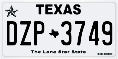 TX license plate DZP3749