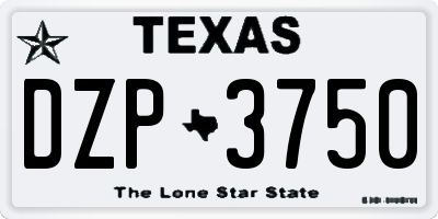 TX license plate DZP3750