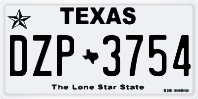 TX license plate DZP3754
