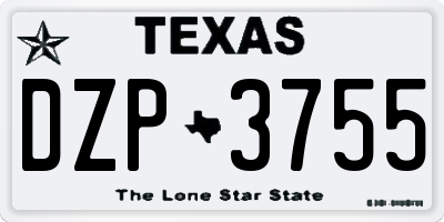 TX license plate DZP3755