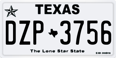TX license plate DZP3756