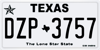 TX license plate DZP3757