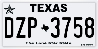 TX license plate DZP3758