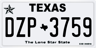 TX license plate DZP3759