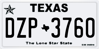 TX license plate DZP3760