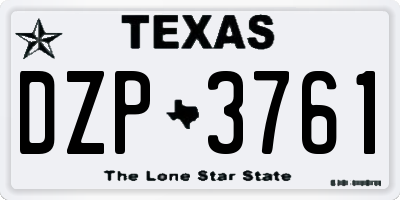TX license plate DZP3761