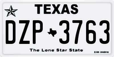 TX license plate DZP3763