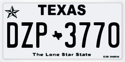 TX license plate DZP3770