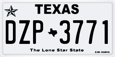 TX license plate DZP3771