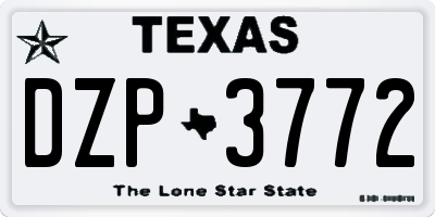 TX license plate DZP3772