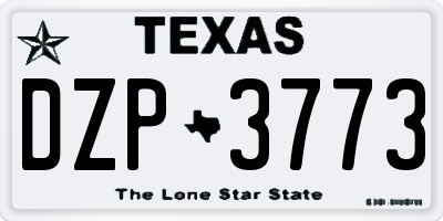 TX license plate DZP3773