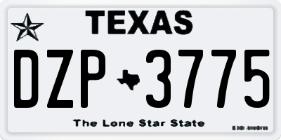 TX license plate DZP3775