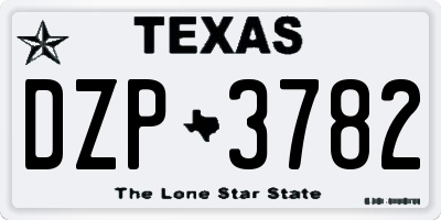TX license plate DZP3782