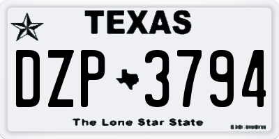 TX license plate DZP3794