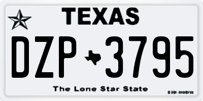 TX license plate DZP3795