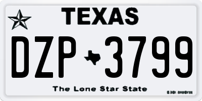 TX license plate DZP3799