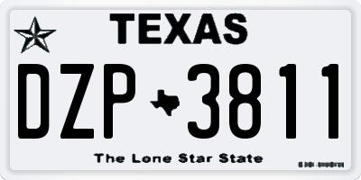 TX license plate DZP3811