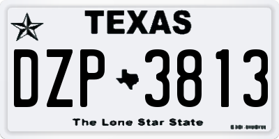 TX license plate DZP3813
