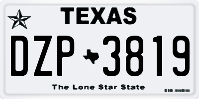 TX license plate DZP3819