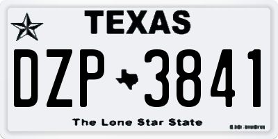 TX license plate DZP3841