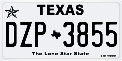 TX license plate DZP3855