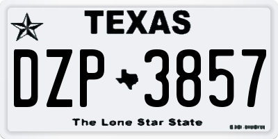 TX license plate DZP3857