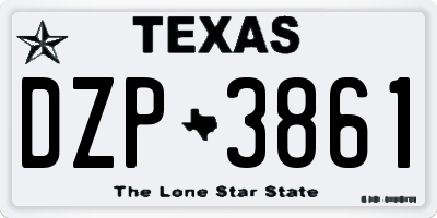 TX license plate DZP3861