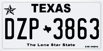 TX license plate DZP3863