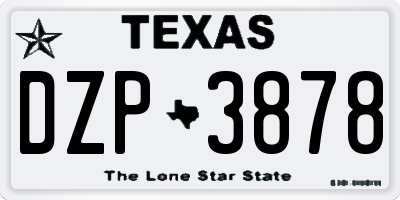 TX license plate DZP3878