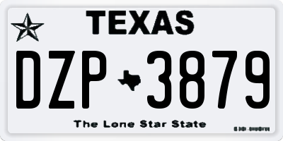 TX license plate DZP3879