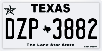 TX license plate DZP3882