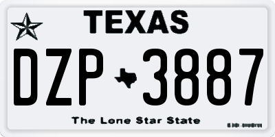 TX license plate DZP3887