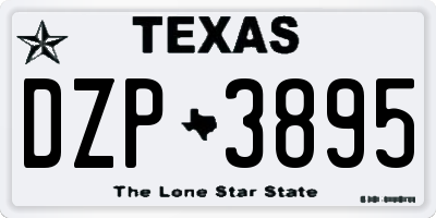 TX license plate DZP3895