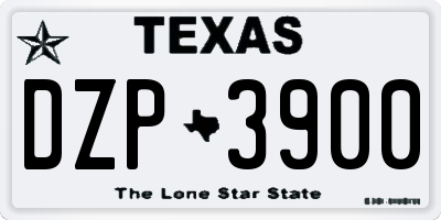 TX license plate DZP3900